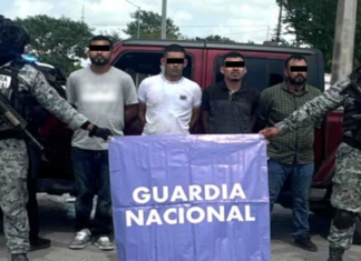 Caen cuatro sujetos en Matamoros, Tamaulipas, con armas, equipo táctico y dosis de marihuana.