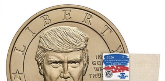 Salen a la venta monedas conmemorativas de un dólar con el rostro de Trump.