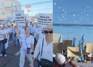 “Sinaloa ponte de pie”: cientos de ciudadanos salen a las calles de Culiacán para exigir paz.