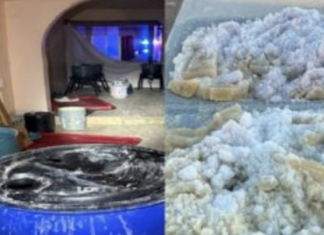 Arrestan a cinco sujetos de Sinaloa tras el desmantelamiento de laboratorio clandestino de metanfetamina en California.